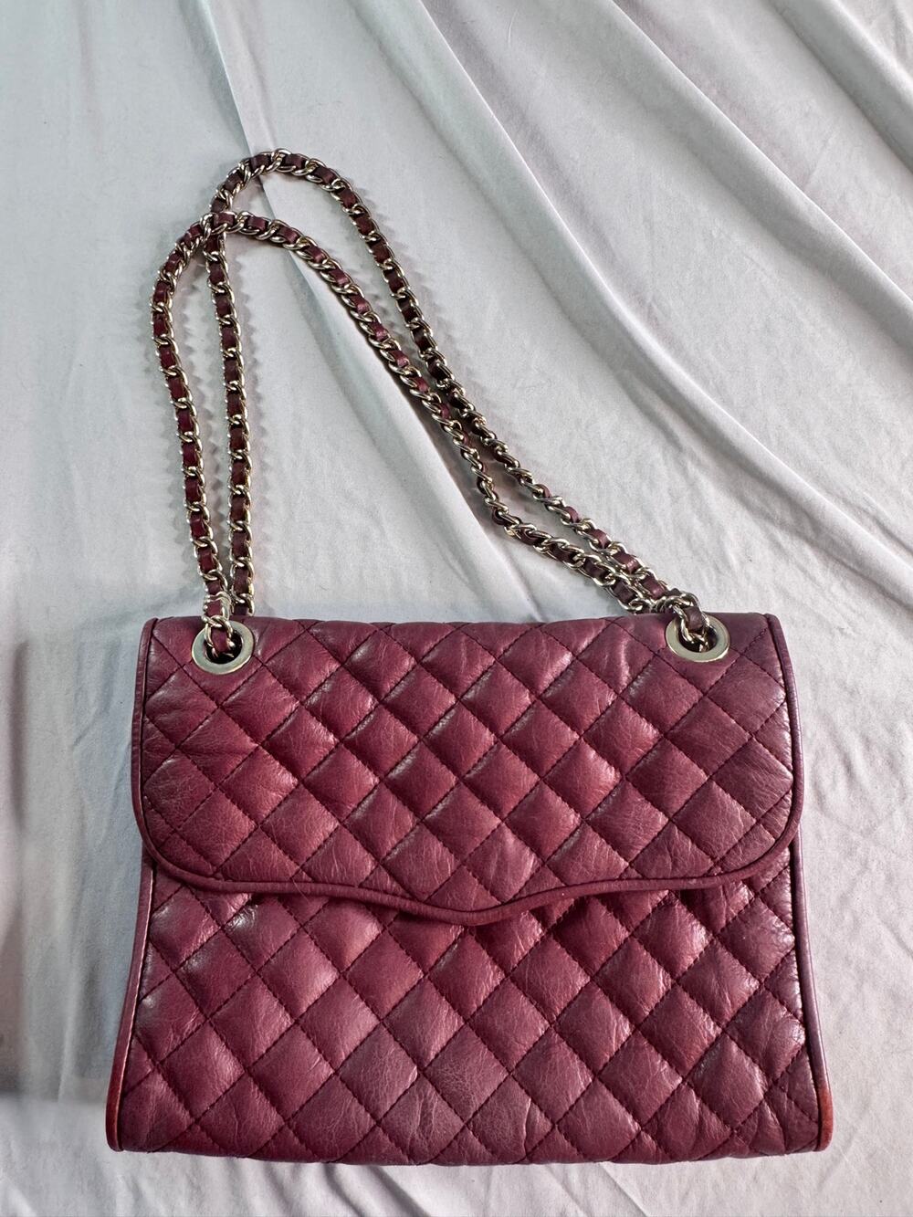 Rebecca Minkoff Quilted Pink Leather Convertible Chain Shoulder Crossbody Bag